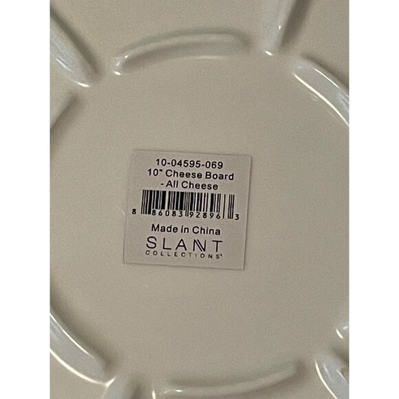 Creative Brands Slant Collections Ceramic Cheese Board 10" Round All The Cheeses - Picture 7 of 8